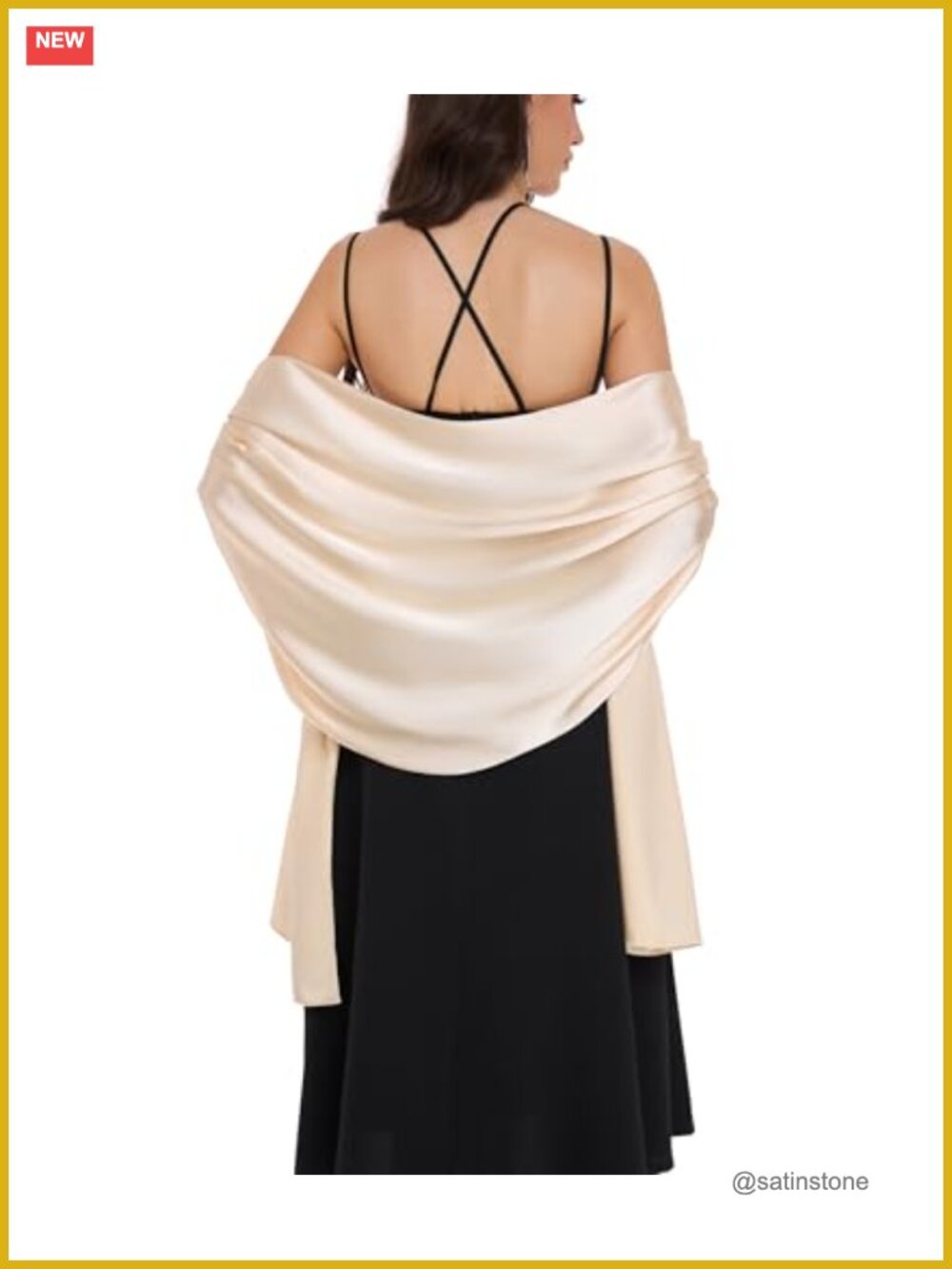 Satin Shawl Wrap for Women Wedding Bridal Formal Scarf Cover Up